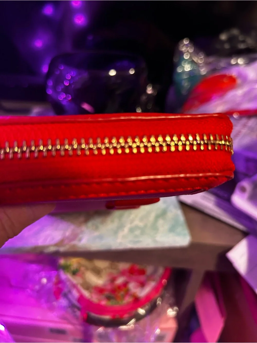 kate spade Hot Pink Cosmetic Case with Red Bow Accent